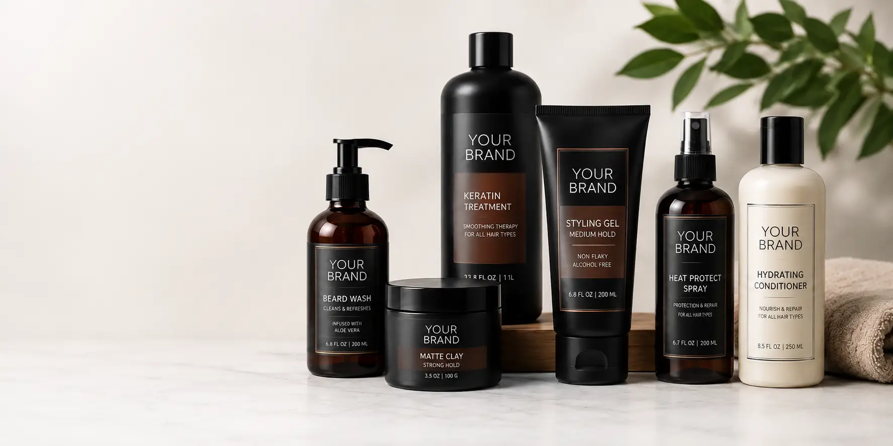 Private label salon and spa product packaging