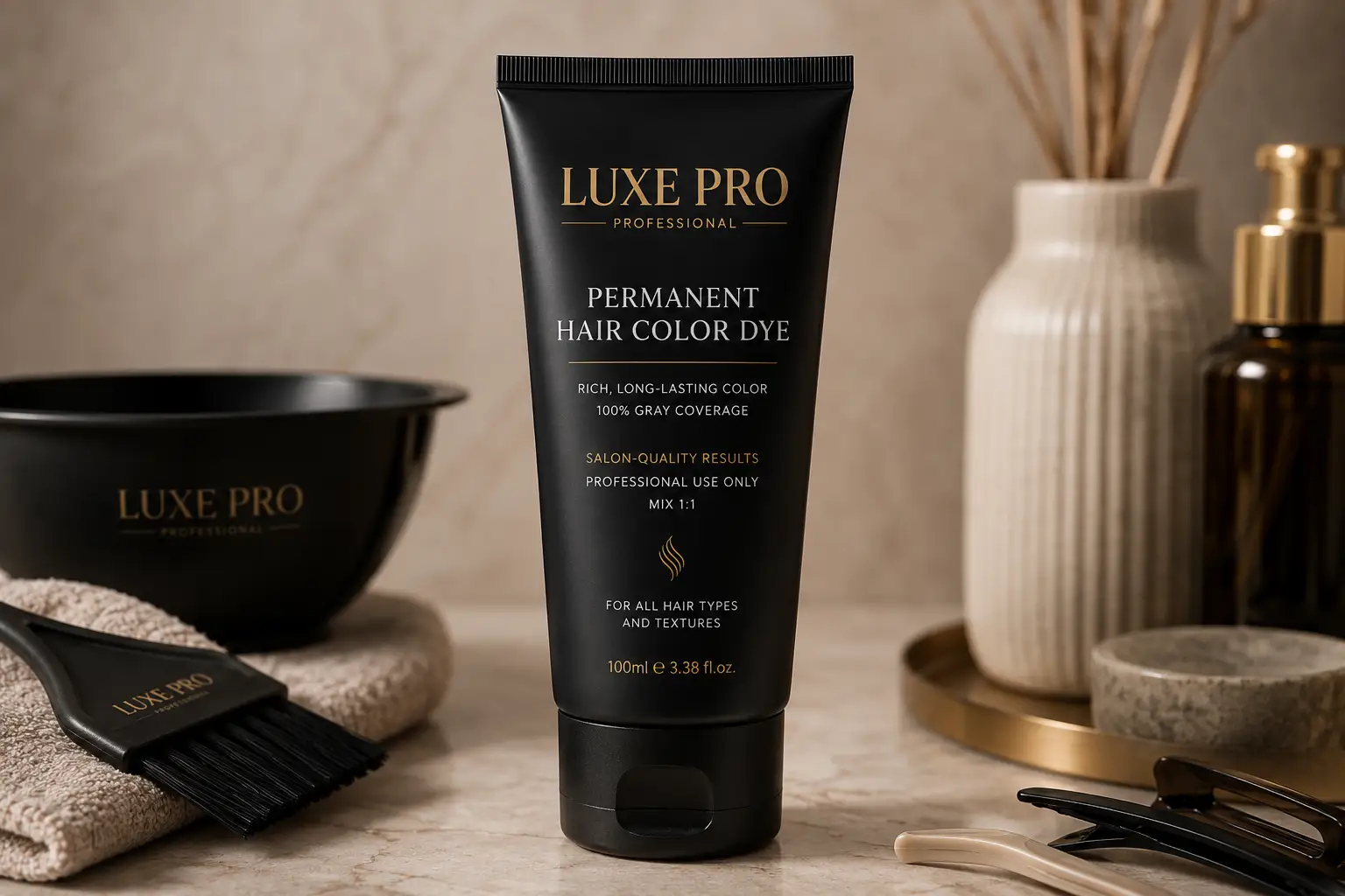 Professional permanent hair color cream for salons