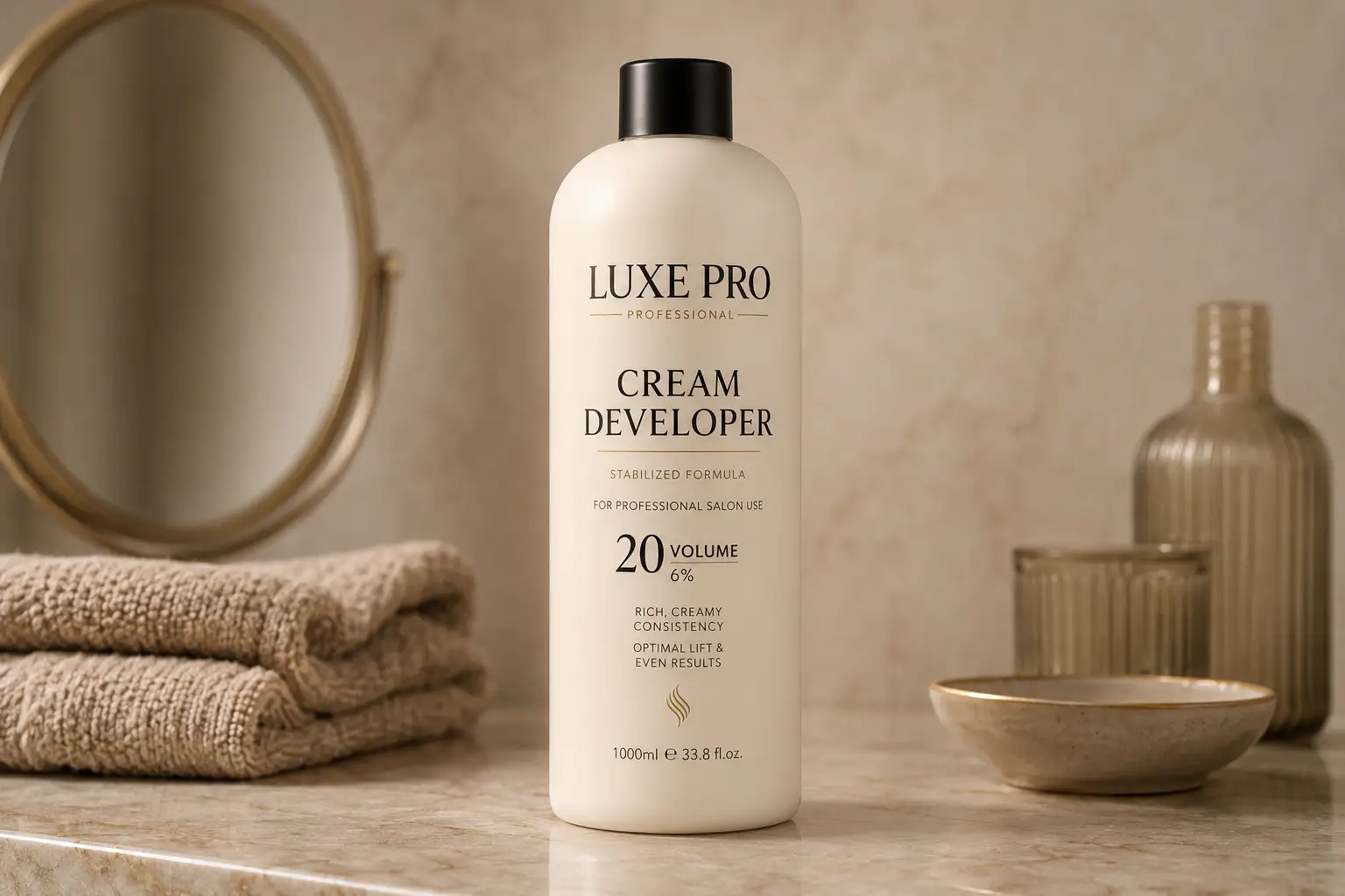 Professional cream developer for salon color services